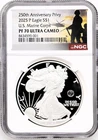 2025 P American Silver Eagle US Marine Corp 250th Privy NGC PF70 Military Label