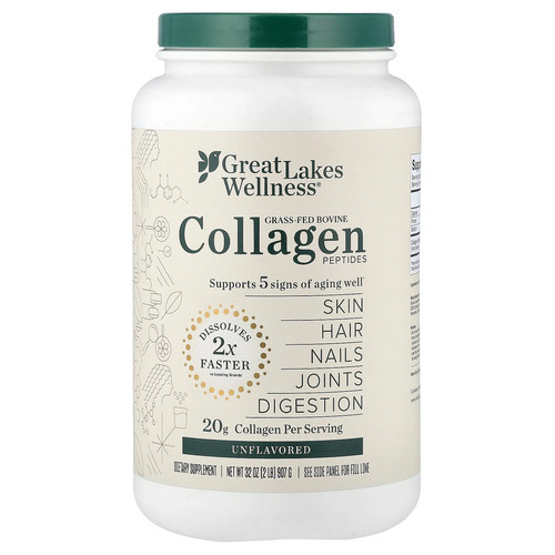 Grass-Fed Bovine Collagen Peptides, Unflavored, 32 oz (907 g)