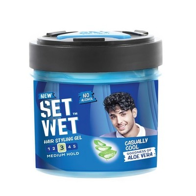 Set Wet Styling Hair Gel for Men - Casually Cool, 250gm  Medium Hold, High Shine