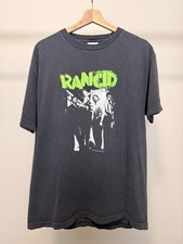 Vintage 2003 RANCID Punk Rock Band T-Shirt Green Graphic Large T Shirt Y2K