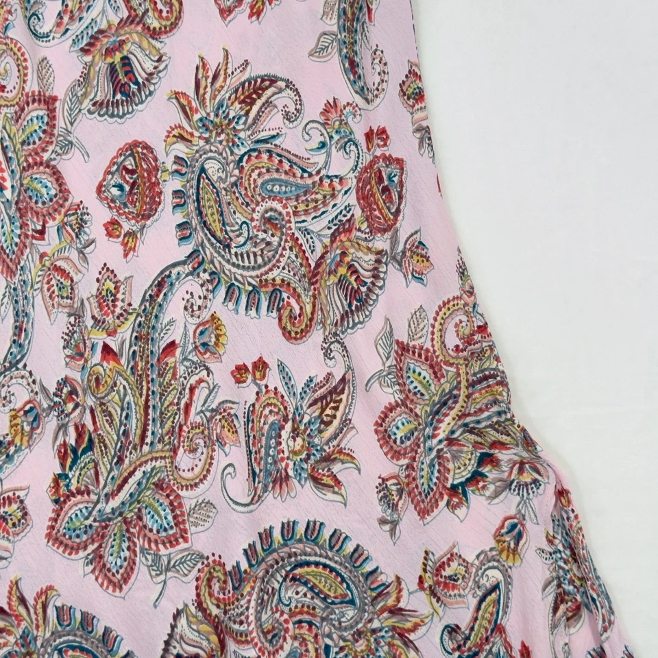 Vestido Midi Vintage Charlotte Russe MED Rosa Paisley Alça de Espaguete Anos 90 - Imagem 3 de 4