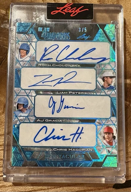 2025 Leaf Spectacular Roch Cholowsky Liam Peterson Gracia Hacopian Quad Auto /5