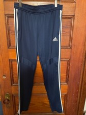 Adidas Clima Cool Pants Womens Medium Dark Blue 3 stripe Zip Leg Training Logo
