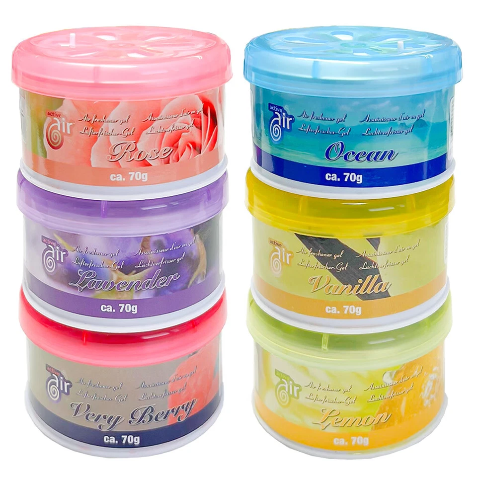 6er Set Lufterfrischer Gel Raumduft WC Bad Duftdosen Duftspender Auto Duft 