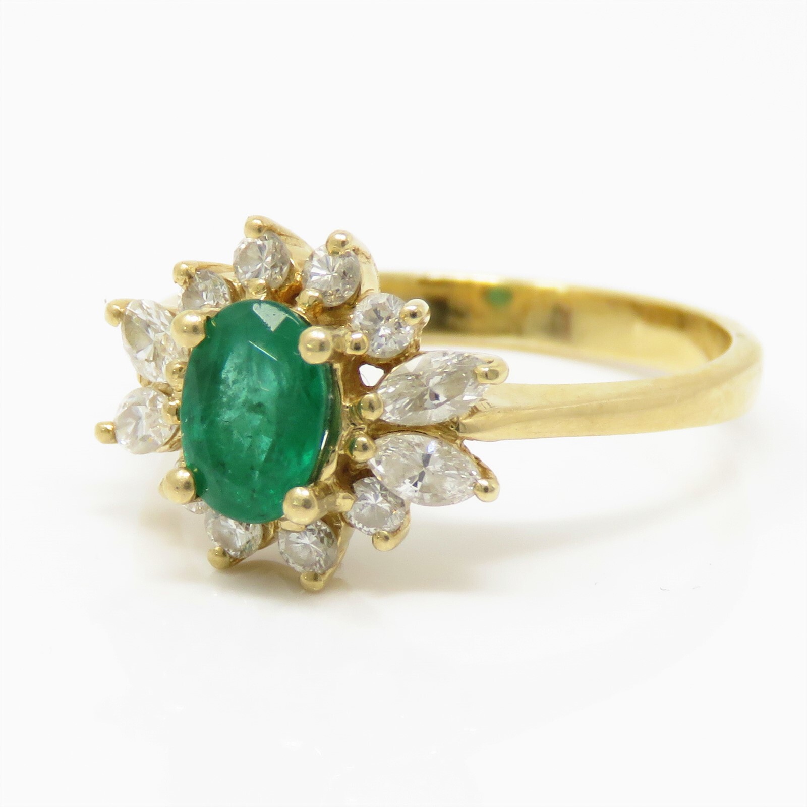 NYJEWEL 14k Yellow Gold Natural Emerald & Diamond… - image 3