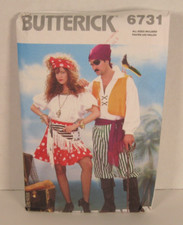 Butterick 6731 Pirate/Wench Costume Pattern Misses'  Men's XS-L Uncut