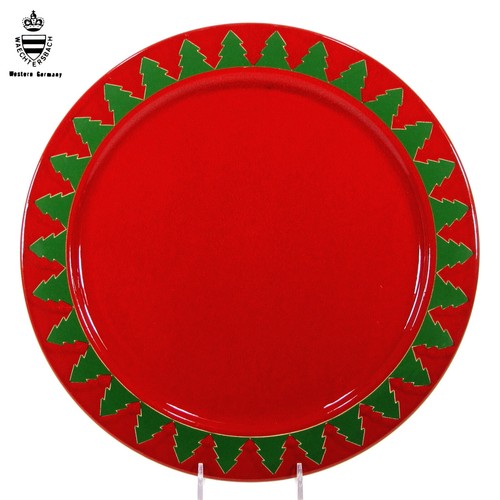 Waechtersbach CHRISTMAS TREE RIM 12.25" Charger Plate Red Green West Germany