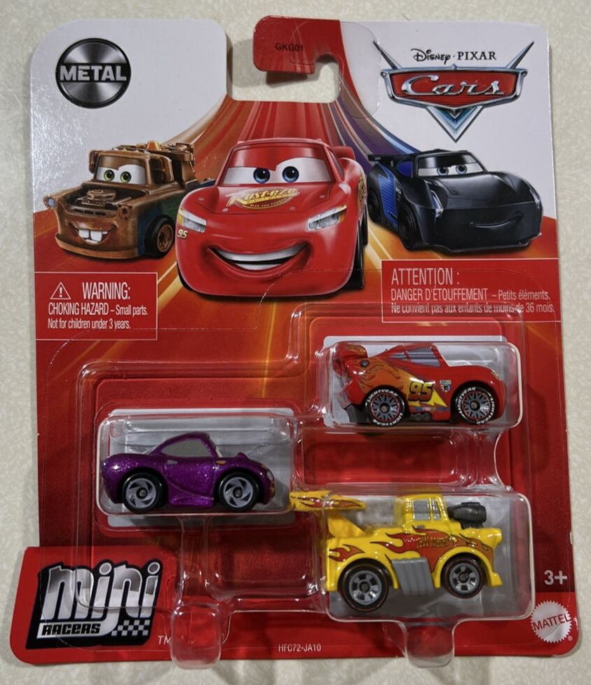 NEW 2022 DISNEY PIXAR CARS MINI RACERS 3 PACK HOLLEY SHIFTWELL HOT