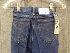 USA Vtg New Maverick Western Contrast Stitch Washed Denim Jeans Girls 10 Slim