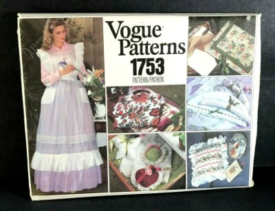  VOGUE PATTERNS # 1753  UNCUT MISSES' PINAFORE AND GIFT ITEMS PILLOWS ++