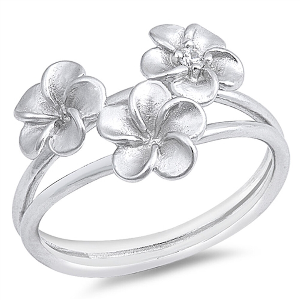 Ciondolo Farfalla E Fiore Hawaiiana In Argento 925 Con CZ – 4 Plumeria