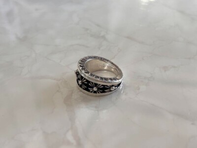 CHROME HEARTS NARROW V CH PLUS NARROW V BAND SILVER R size8 | eBay