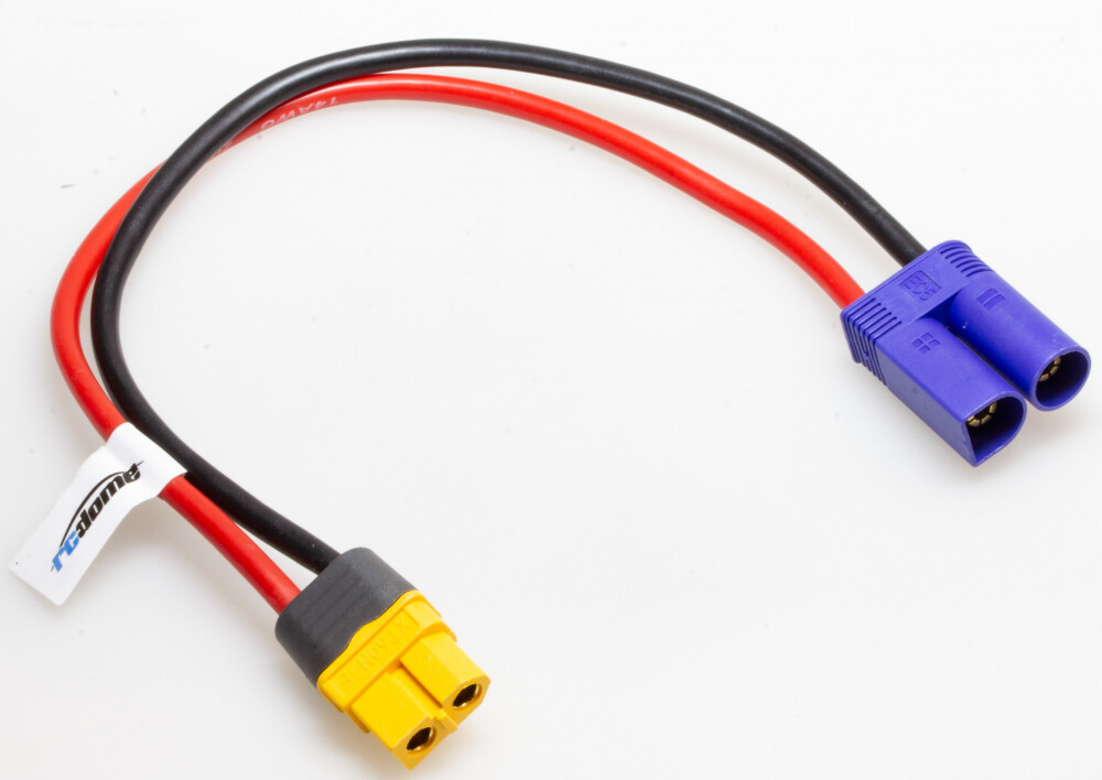 Rc Dome Charging Cable XT60 Socket to EC5 Plug 20cm 14AWG