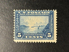  US STAMP SCOTT # 399 5c 1913 GOLDEN GATE slight discoloration SEE IMAGES! 