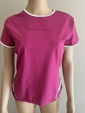 NWT Sergio Tacchini Sport T Shirt Pink Fuchsia White Sz L Crew Neck