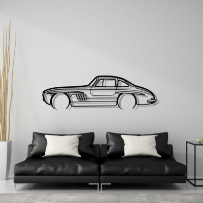 Wandkunst für Mercedes 300sl Gullwing Silhouette aus Metall Wandbilder Sl Slr