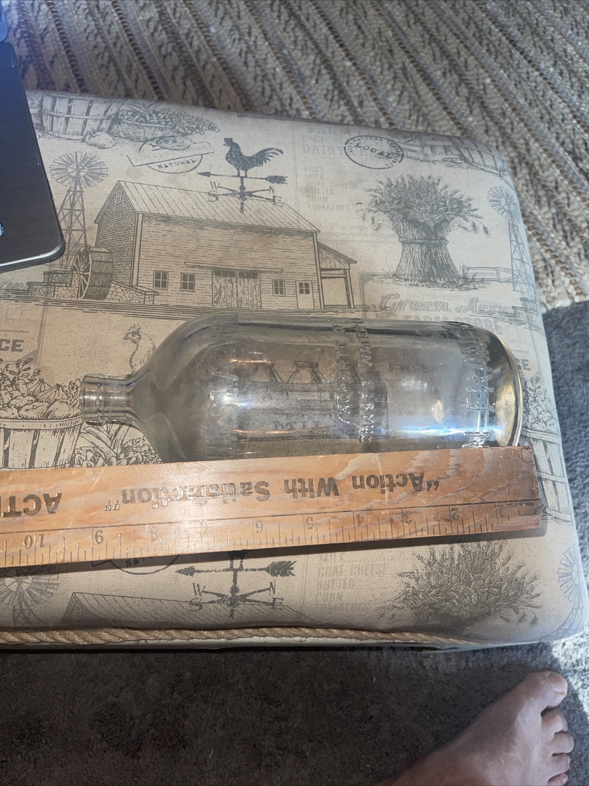 OLD SHASTA WATER CO. SAN FRANCISCO CALIFORNIA CLEAR GLASS EMBOSSED