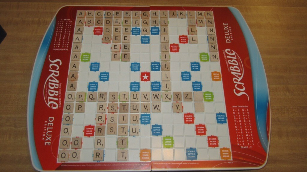 Scrabble Deluxe Board Game - Folding Board - Portable - Rotating