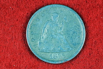 Kombi Finden 1875 - S Sitzender Liberty Zwanzig Cent Stück #G8061