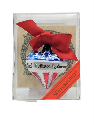 Waterford Patriotic Mini ''God Bless America'' Heart Pin Heirlooms 4th Of July 