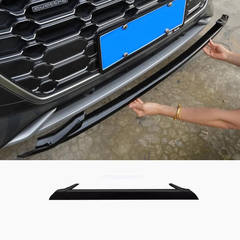 ABS Black Front Bumper Lip Molding Cover Trim For 2021-24 AUDI Q5 SQ5 Sportback - Image 2 of 4