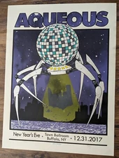 Aqueous 2017 New Years Eve Concert Poster Brian Bojo Signed Numbered Buffalo NY