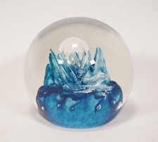 Vintage Scotland Caithness wundersch&ouml;nes Paperweight Kunstglas blau D1144