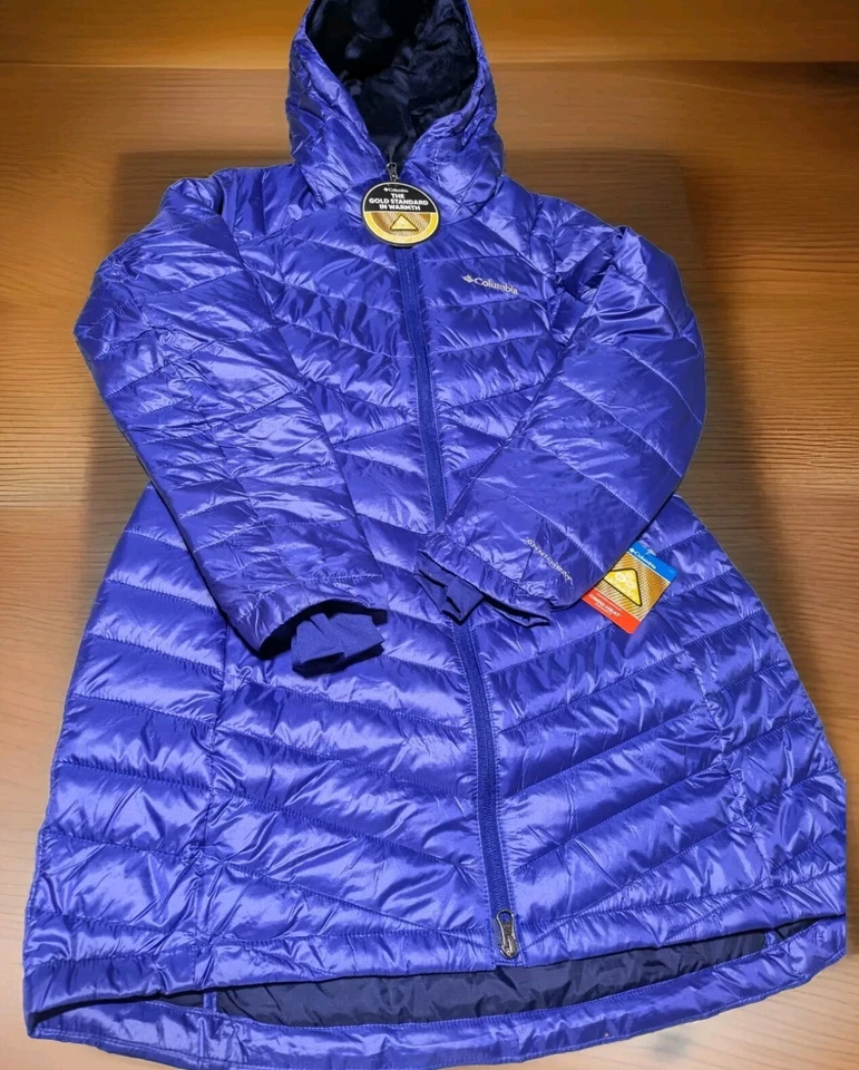 Womens Columbia Joy Peak Mid Hooded Jacket Omni-Heat Gold Infinity SZ Small - Image 3 of 4