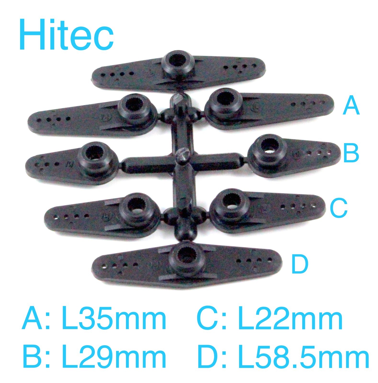 1Set 24T Black Super Strength Heavy Duty Hitec Plastic Servo Arms US