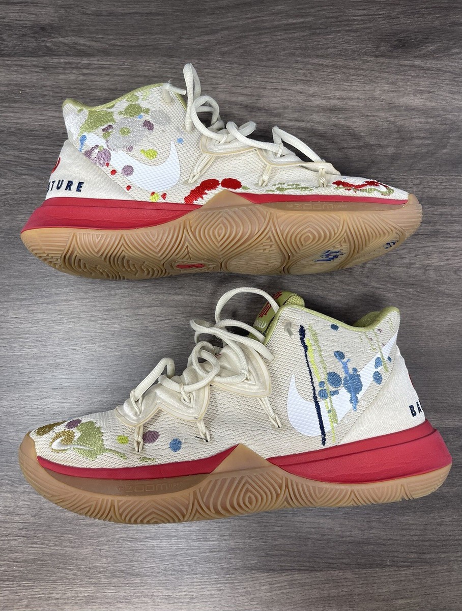 Nike Kyrie 5 Size 9 Mens Bandulu Splatter Embroidered Red