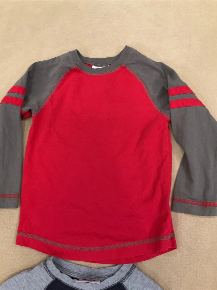 Hanna Andersson 100 Boys Raglan Tees Long Sleeve Blue Red - Image 3 of 4