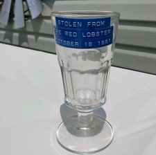 Red Lobster 1981 Shrimp Cocktail Parfait Heavy Duty Clear Glass 8.5" Tall