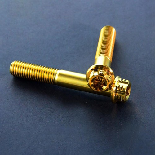 M10 Titan Flanschkopf T50 Torx Schraube Doppelantrieb Gold 1,25/1,5 mm Gewinde - Bild 3 von 30