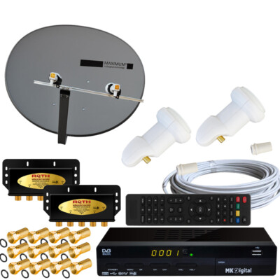 Türkische-TV Sat Anlage Maximum E-85 Full HDTV Sat-Receiver USB Single LNB 1-TV