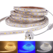 220V LED Strip Lights Mains Plug in 5050SMD Waterproof Commercial Tape Rope Lamp