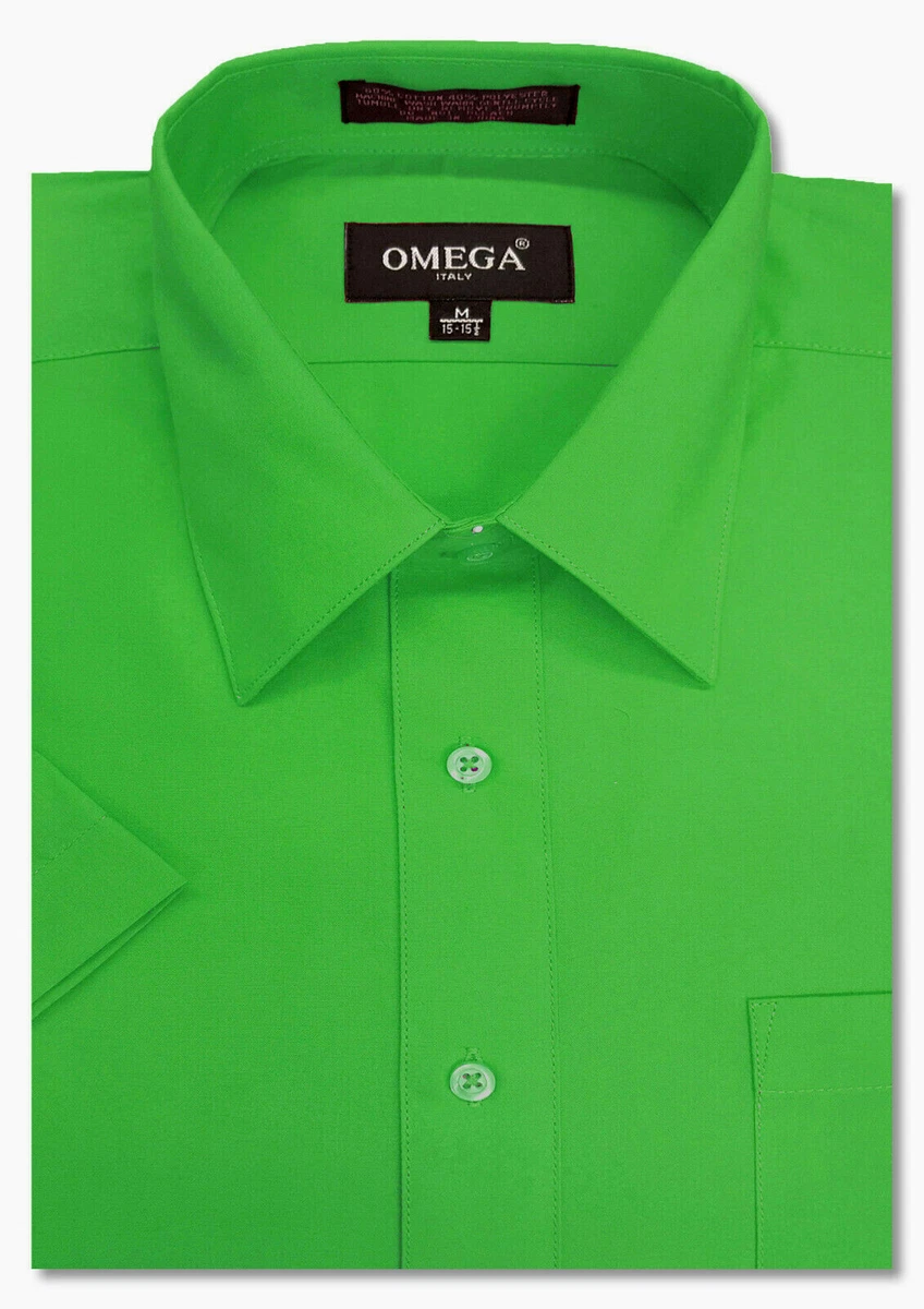 green dress shirt mens near me Marquis Slim Fit Dress Shirt Forest Green Cotton/Poly 16/16.5-34/35 Men's Button-Down Easy Care Wrinkle Resistant