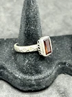 Vintage 925 Sterling Silver Red Gemstone 3.7mm Ring Size 8 - 5.31g