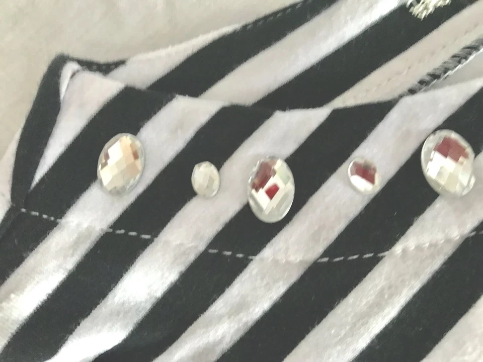 Niñas Algodón Jersey Rayas Hasta la Rodilla Joyería Decoración Vestido Talla 16 XL Foto 4 de 4