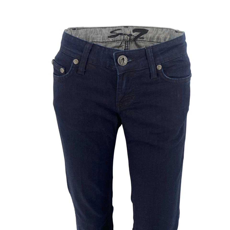 Seven7 Women Navy Blue Medium Rise Straight Denim Jeans Size W25 - Image 2 of 4