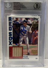 Wade Boggs Autographed 2019 Topps GU Bat Card BAS BGS Slabbed Red Sox 1984 /150