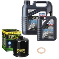 Hiflo ÖLfilter Set Lm 10W-40 Street 5L FüR Kawasaki Zzr 1400 F Abs ZXT40EFA 2013