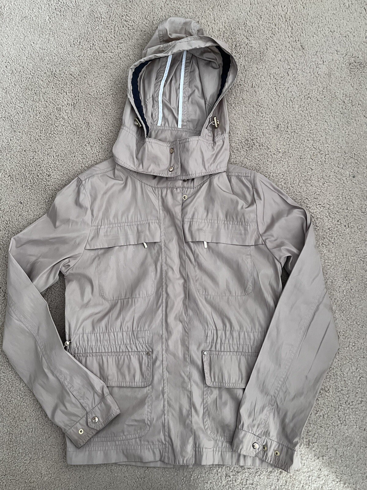 Zara basic Womens Thin Windbreaker Mac. Beige. XS… - image 1