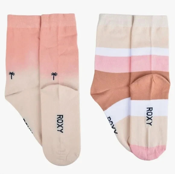 Roxy Dip Dye Crew Socks- 2 Pack NWT Medium - Image 2 of 3