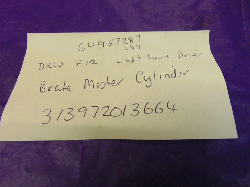 DKW AUTO UNION F12 1963-65 OE FAG BRAKE CILINDRO PRINCIPAL Foto 2 de 4