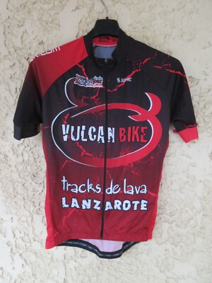 Maillot Cycliste Sismic – Lanzarote Tracks De Lava – Rouge – Taille M – Très Bon état