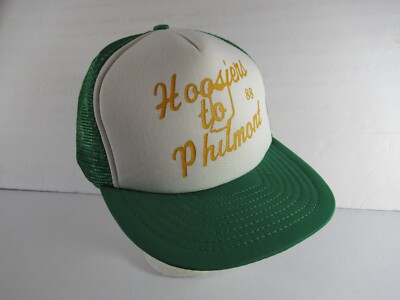 Vintage 80s Boy Scout Hoosiers Philmont Trucker Hat Cap Green
