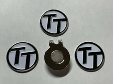 (3) Rare Fine Quality 1" Flat Coin Style Golf Markers With Bonus Hat Clip 