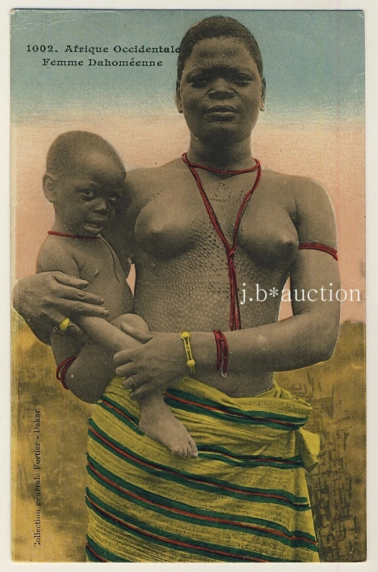 Dahomey WOMAN w BABY  NACKTE FRAU * Vintage 1910s Ethnic Nude PC FORTIER  #1002 | eBay