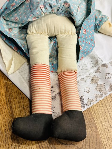 "Dos muñecas Raggedy Ann de colección años 1950-60 I Love You Heart 19-20"" puntada a mano rara" - Imagen 21 de 24
