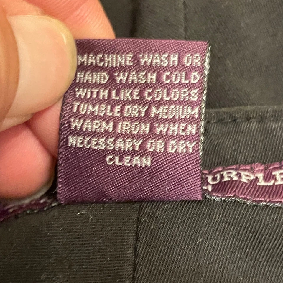 Larry Levine Purple Stretch Bermuda Shorts Career Casual Black Women's Size 14 - Image 4 of 4